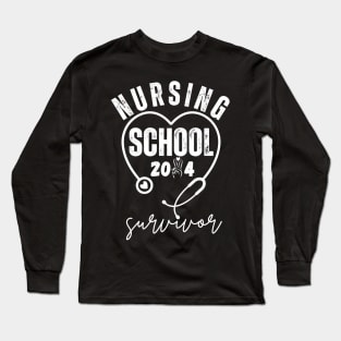 Nursing School Survivor, Nurse Graduation Long Sleeve T-Shirt